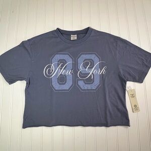New York "89" Women's S 4-6 Blue Crop Top NWT